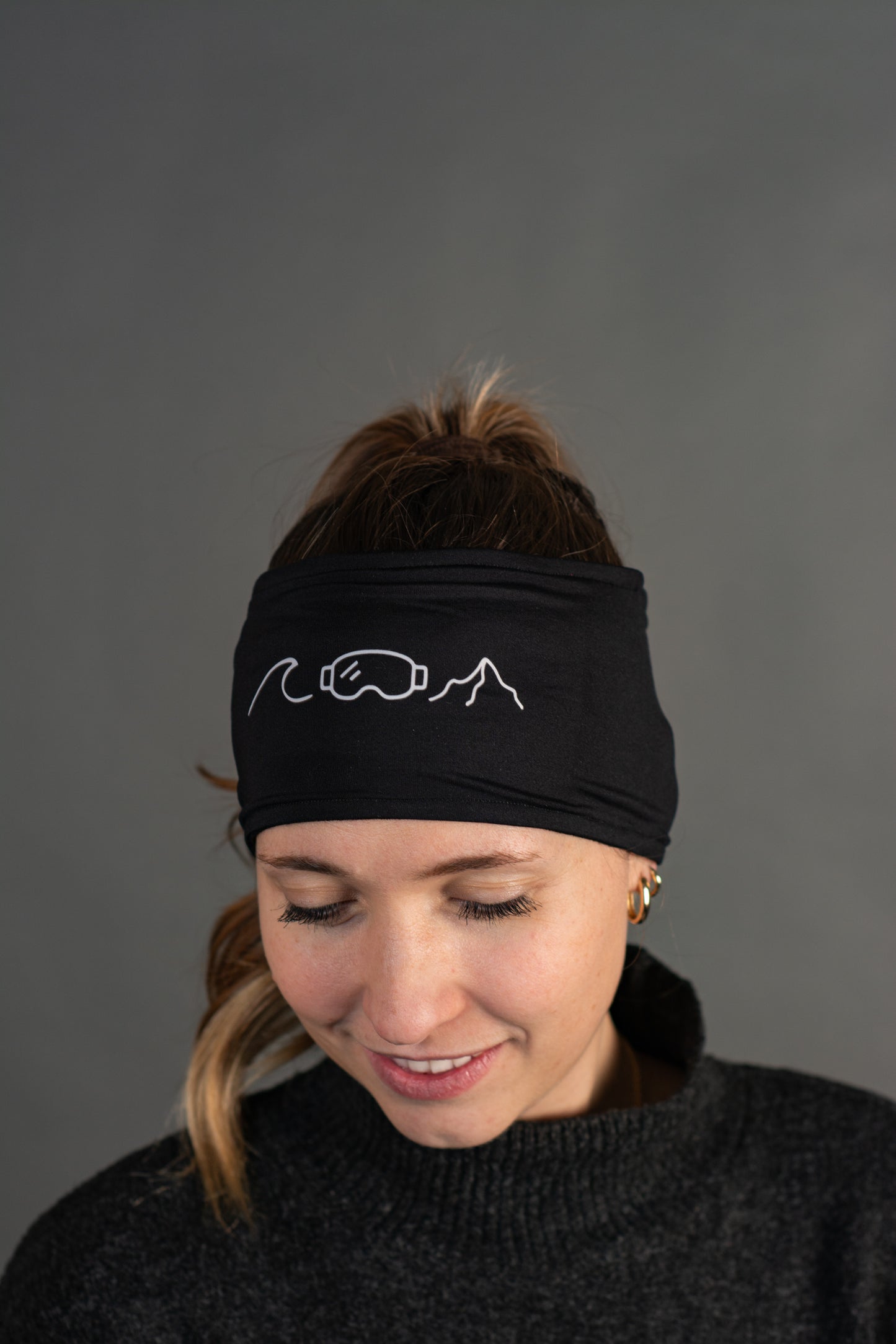 Sportstirnband "Welle Brille Berg" black